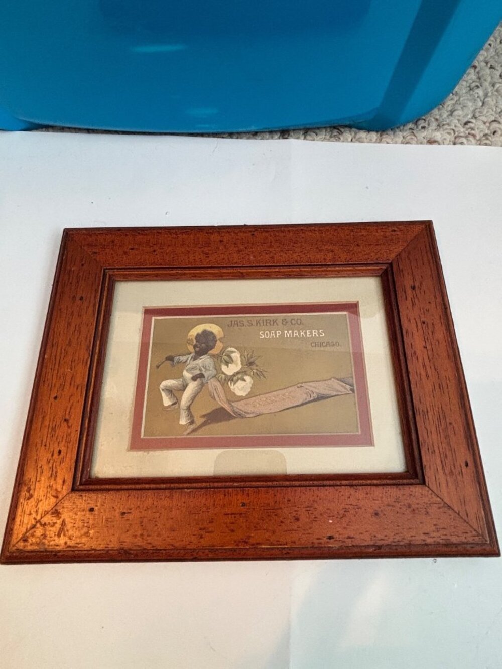 Antique Jas S. Kirk & Co. Soap Makers Advertisement In Wooden Frame - Picture 8 of 8